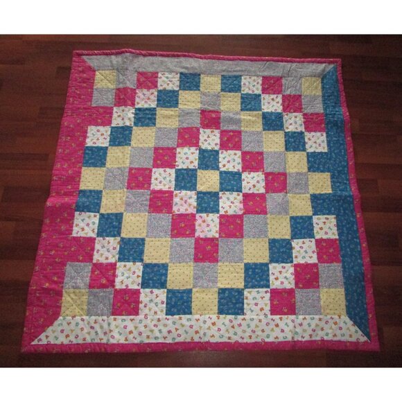 Handmade Patchwork Baby Play Quilt – Vintage Cotton - Picture 1 of 11